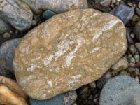 Hellbrauner Stein mit weißen Einschlüssen